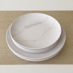NEW Set of 4 American Metalcraft 9” Marble Coupe Melamine Plates